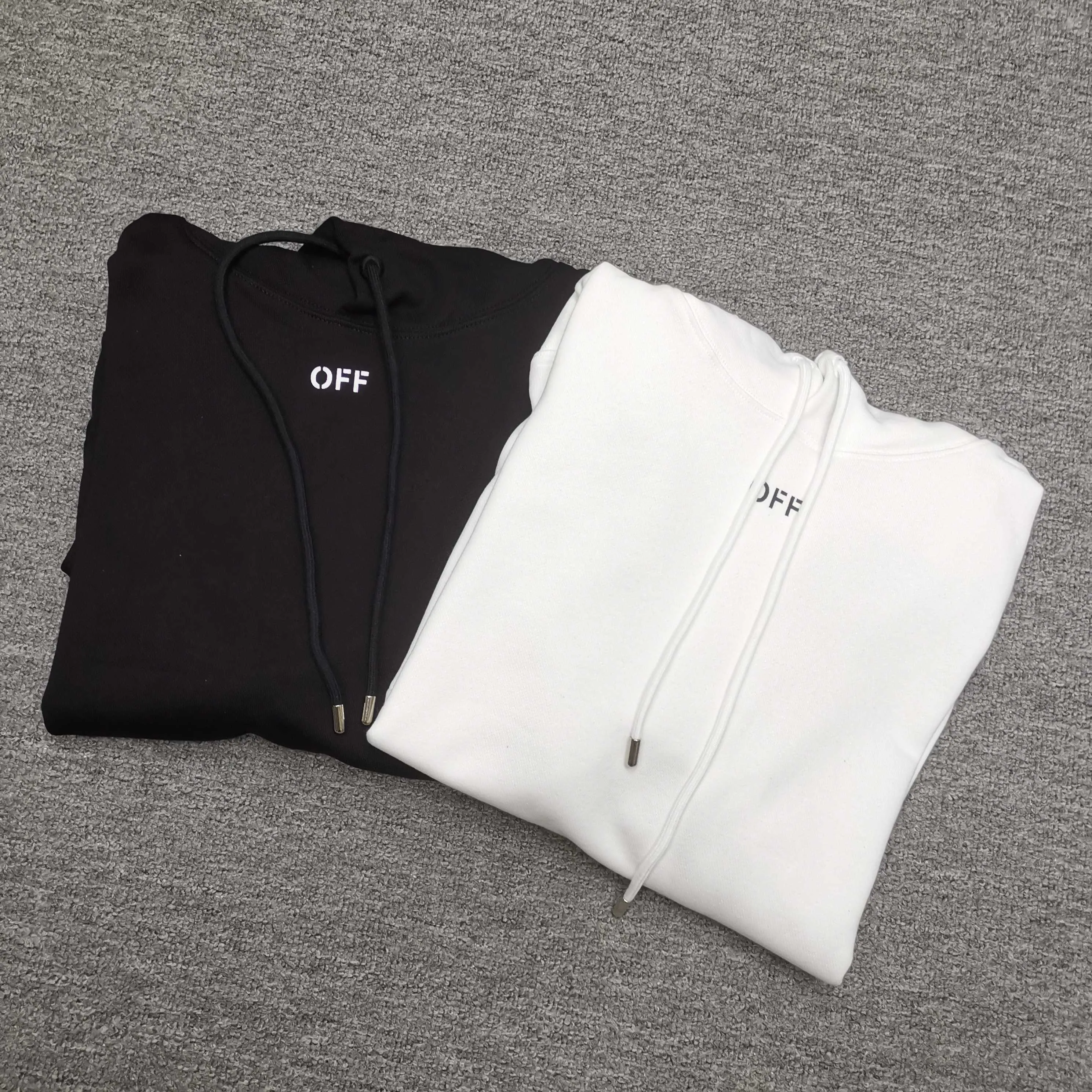 off white 25ss new arrow loose hooded sweatshirt Color: Black White Size: S M L XL P410